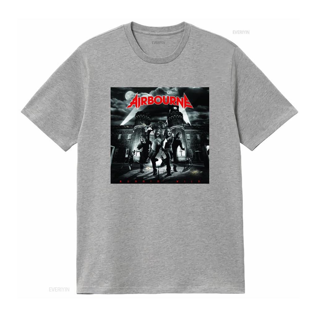Rare Airbourne Runnin Wild Rock Band T Shirt for Unisex S 3XL Q6531 vintage Comfortable Breathable streetwear Versatile