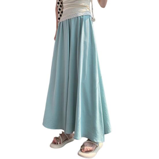 Женские повседневные брюки эластичные с высокой талией однотонные оверсайз с широкими штанинами