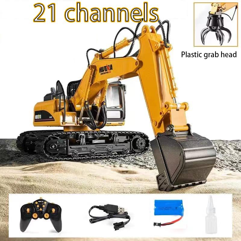 Huina 550HD 1:14-канальный радиоуправляемый экскаватор из сплава 21 канал, металлическая версия, 2,4 ГГц, беспроводной, большой строительный транспорт, игрушки-экскаваторы