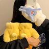 Funny Little Yellow Duck Plush Gloves Female Winter Cute Plush Warm Neck Riding Cold Student All-inclusive with Fingers