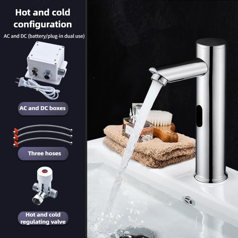 304 Нержавеющая сталь Инфракрасный интеллектуальный сенсорный кран для бытовой ванной комнаты, автоматическое устройство для мытья рук