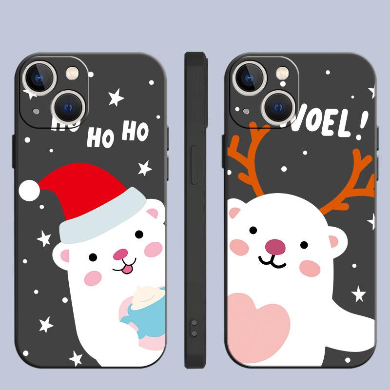 Чехол для Apple iPhone 14 13 11 12 Pro 7 XR X XS Max 8 Plus 6 6S SE 2022 13Pro, черный мягкий чехол для телефона Funda Snowman Christmas