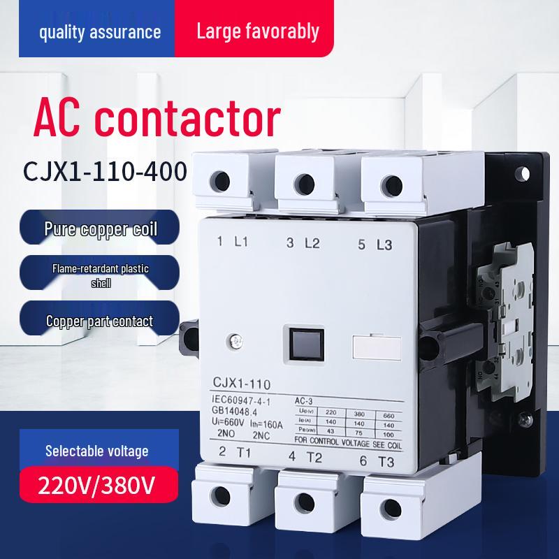 Silver Contacts AC Contactor CJX1-63: 75-400A, 380V