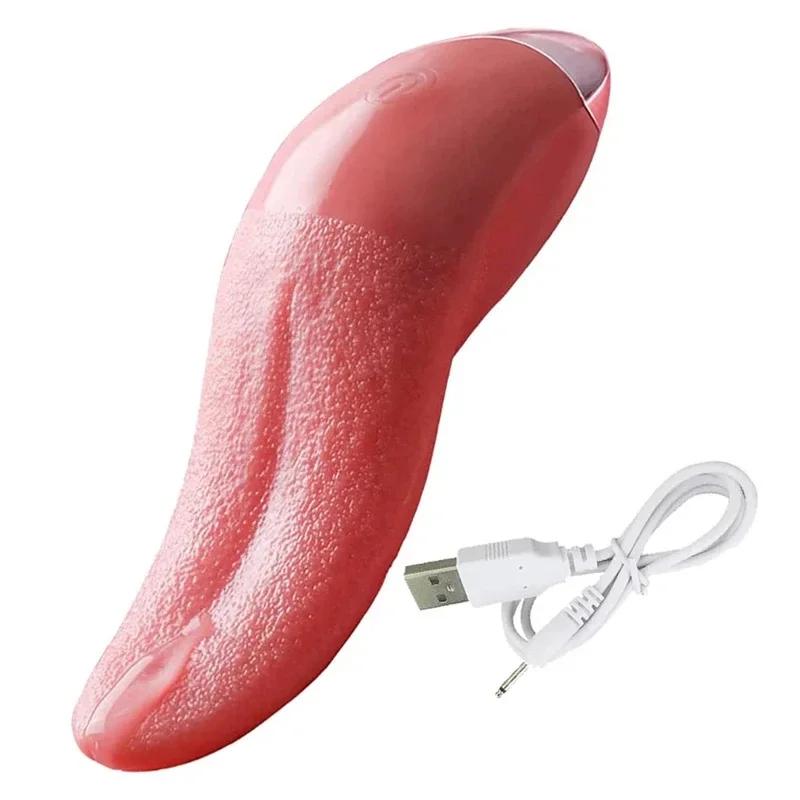 Powerful Heating Vibrator Tongue Licking Clitoral Stimulation Nipples Stimulator Vibrators Female Adult Sex Toys for Womans 18+