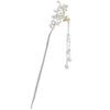 Miaomyao Japanese Hair Hair Accessory [Miaomyao] Hairpin, Style, Tomesode, Kimono, Ornament, Metal, Antique, Flower, Wisteria, Pearl, Silver,