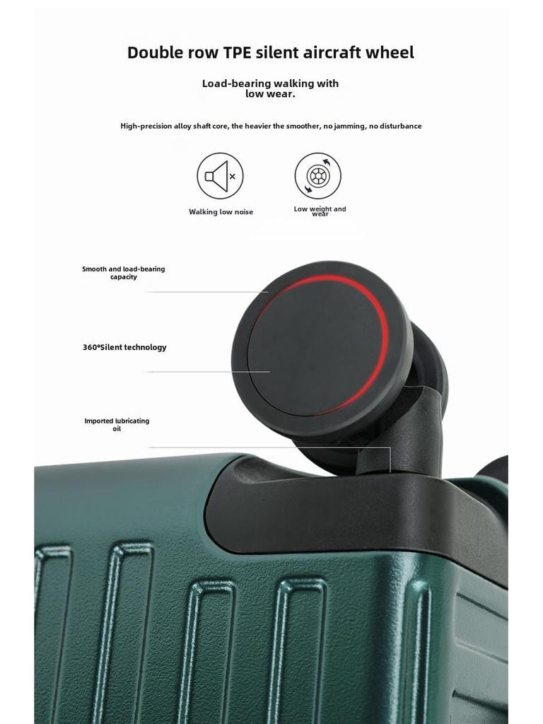Aluminum Frame Front-Opening Multifunctional Suitcase with Password Lock