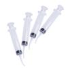 4Pcs/Set 12Ml Disposable Transparent Dental Irrigation Syringe With Curved Tip
