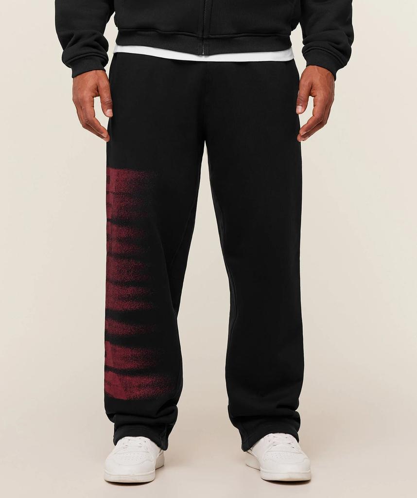 Gymshark Men's Sweatpants Cotton Terry Cloth Print Wide Leg Joggers for Gym Workout Running Training