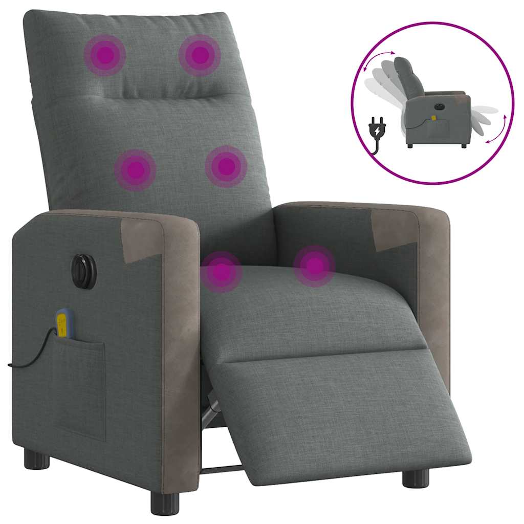 Electric Massage Chair Dark Gray Fabric
