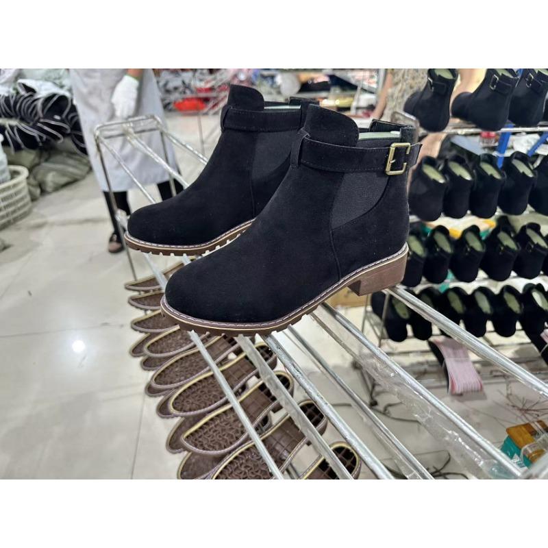 Женские ботильоны больших размеров Doc Martens в новом британском стиле, с пряжкой на ремне, круглым носком и квадратным каблуком