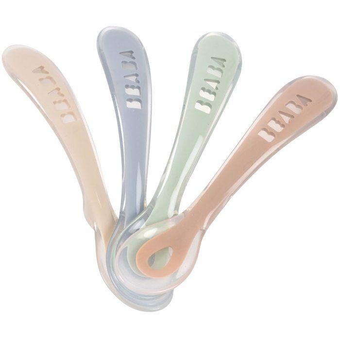 Lot de 4 cuillères - BEABA - 2ème âge - En silicone - Natural set