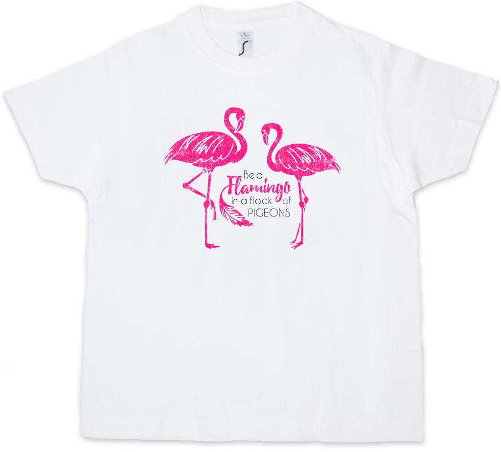 BE A FLAMINGO Kids Boys T-Shirt Love Princess Flamingos Wildlife Fairies Pink