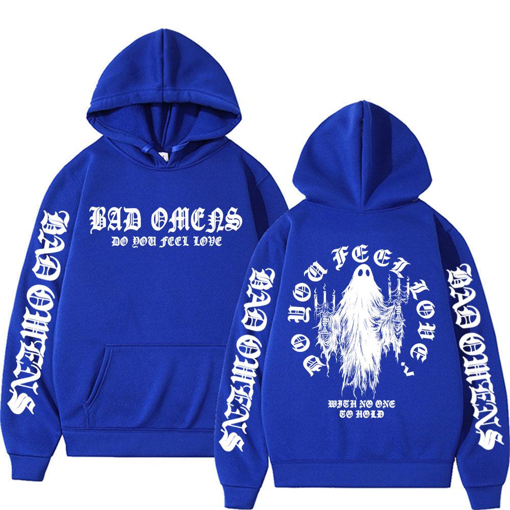 Bad Omens Do You Feel Love Ghost Print Hoodies Men Women Fashion Gothic Casual Bodywarmer Hooded High Quality Fleece Sweatshirts