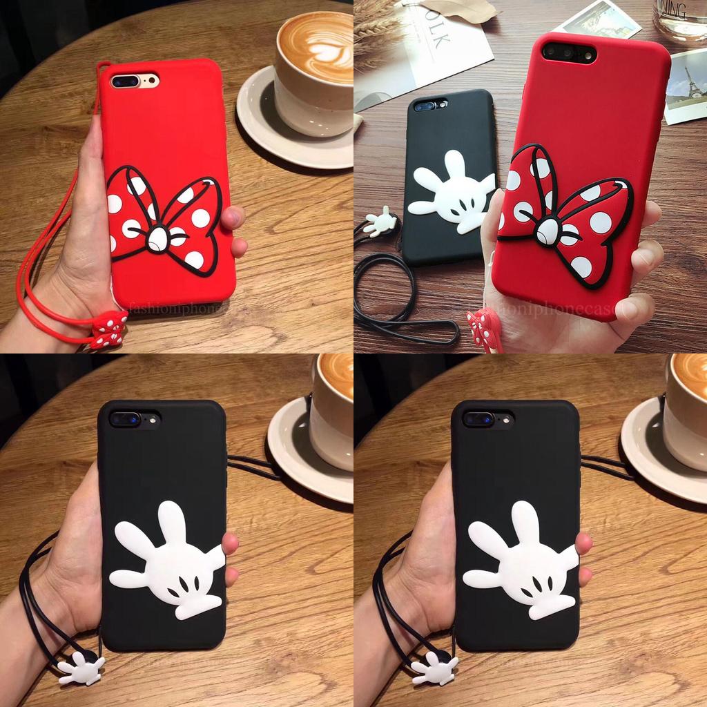 Coque 3d Etuis Housse Cartoon Bow Minnie Mickey Anime Mobile Caoutchouc Silicone