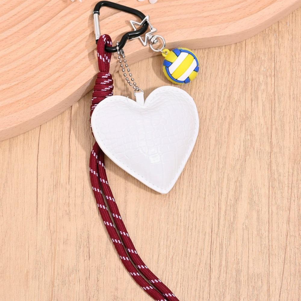 Basketball Leather Heart Keychain PU Love Football Bag Charm Children Girl
