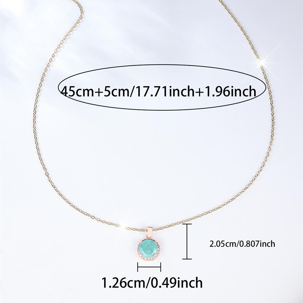 Элегантное круглое ожерелье с подвеской из циркона светло-зеленого цвета для женщин, роскошное ожерелье-цепочка золотого цвета, ювелирный подарок