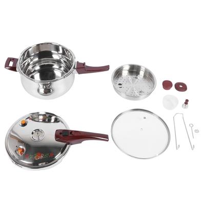 Многофункциональная скороварка из нержавеющей стали, 80 кПа, экономящая время, с пароваркой и стеклянной крышкой