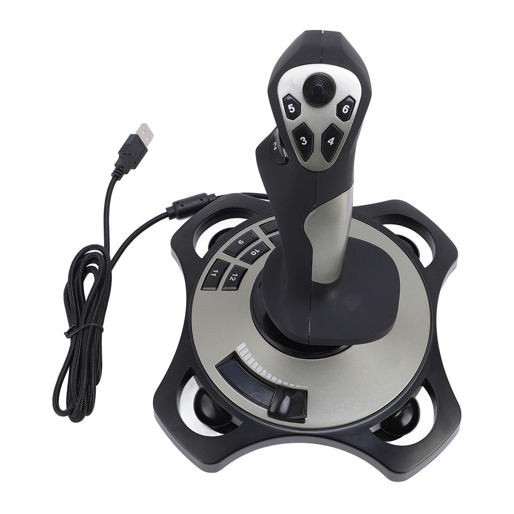 Flight Simulator Joystick Controller USB Wired Flight Stick with Vibration and Throttle for Win 7 8 10 11