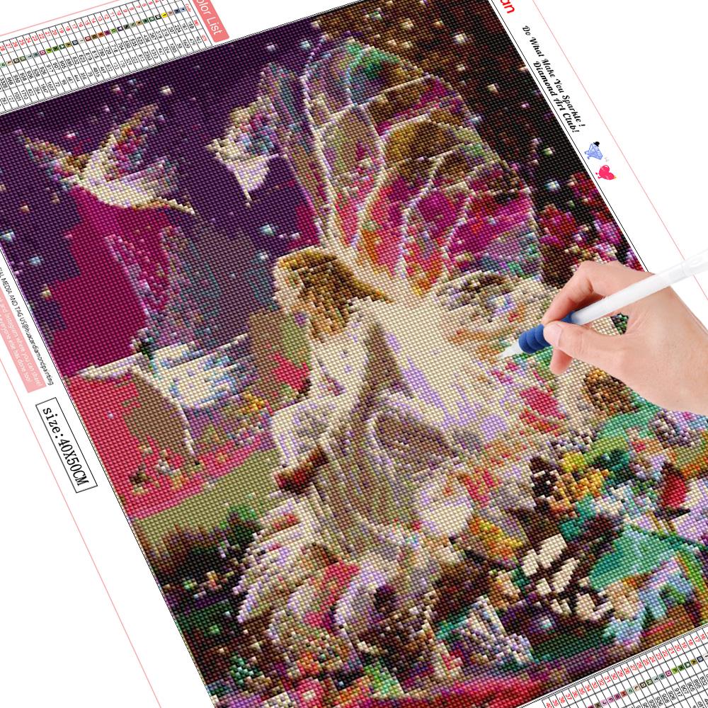 5D DIY Diamond Painting Angel Girl Picture Landscape Cross Stitch Full Diamond Embroidery Wall Sticker