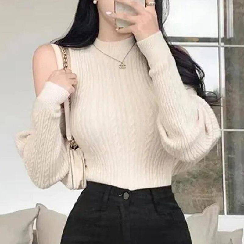 Korean Chic Autumn Turtleneck Vests Women Sweater Tank Tops And Long Sleeve Short Knitted Cape Cardigan Two Piece Set 29496