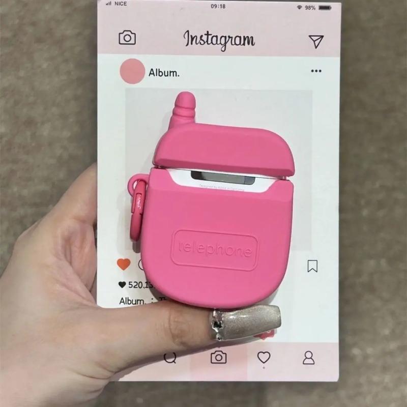 Розовый Любовь Зеркальный Флип Чехол для Наушников для apple airpods1/2 Pro Pro2 3 4 Симуляция Силикон Ретро Мягкий Чехол