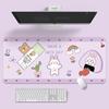 Large Extended Desk Mat Cute Cherry Pink Plaid Print Nonslip Base For Home Office Gaming Use