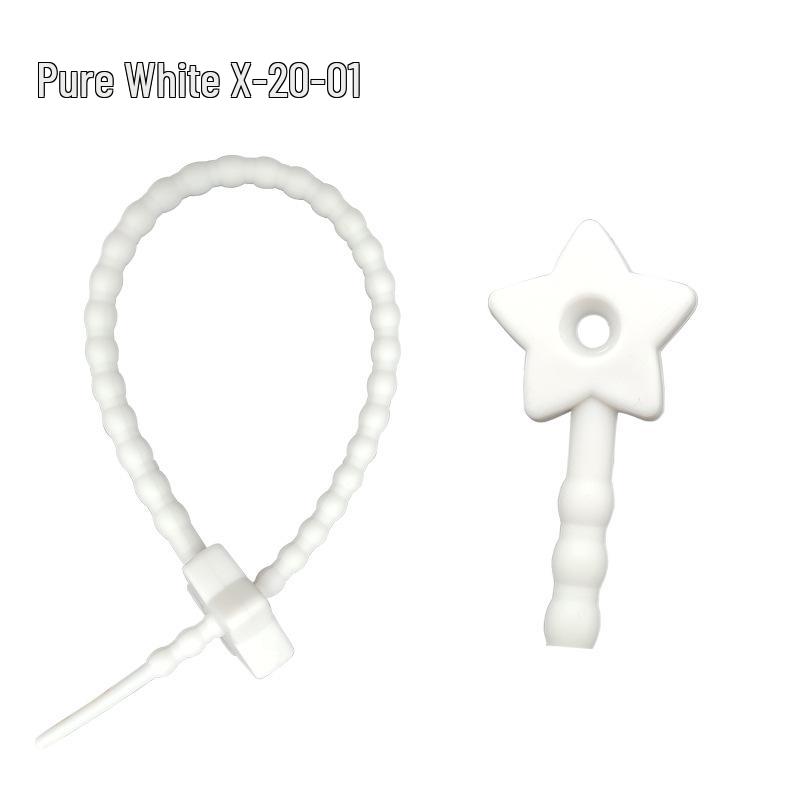 Multicolor TPR Silicone Zip Ties: Elastic Self-Locking, Reusable Cable Organizers & Keychain Pendants.