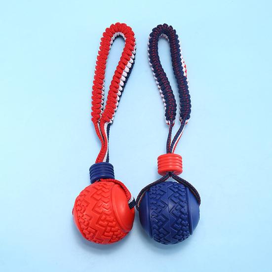 Dog Chew Ball Toy for Aggressive Chewers Embossed Texture Interactive Fetch Bouncy Ball Toy for Large Medium Small Dogs