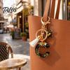 Talos Black Series Keychain Pendant, Dried Flower Initial Letter Charm Key Chain with Bee Tassel Design, A-Z Holder for Bag Purse Backpack