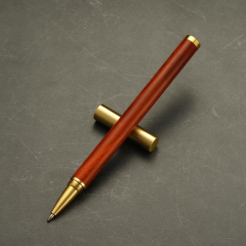 Спиральная латунная ручка из массива дерева, нейтральная ручка, шариковая ручка, бизнес-рекламный подарок, ручка для подписи, ручка с бусиной из сандалового дерева, студенческие канцелярские принадлежности, офисные принадлежности 0,5 мм