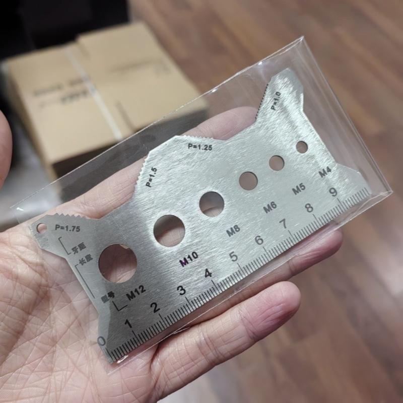 Многофункциональный прецизионный инструмент для измерения резьбы с двуязычной маркировкой, конструкция из коррозионностойкой нержавеющей стали