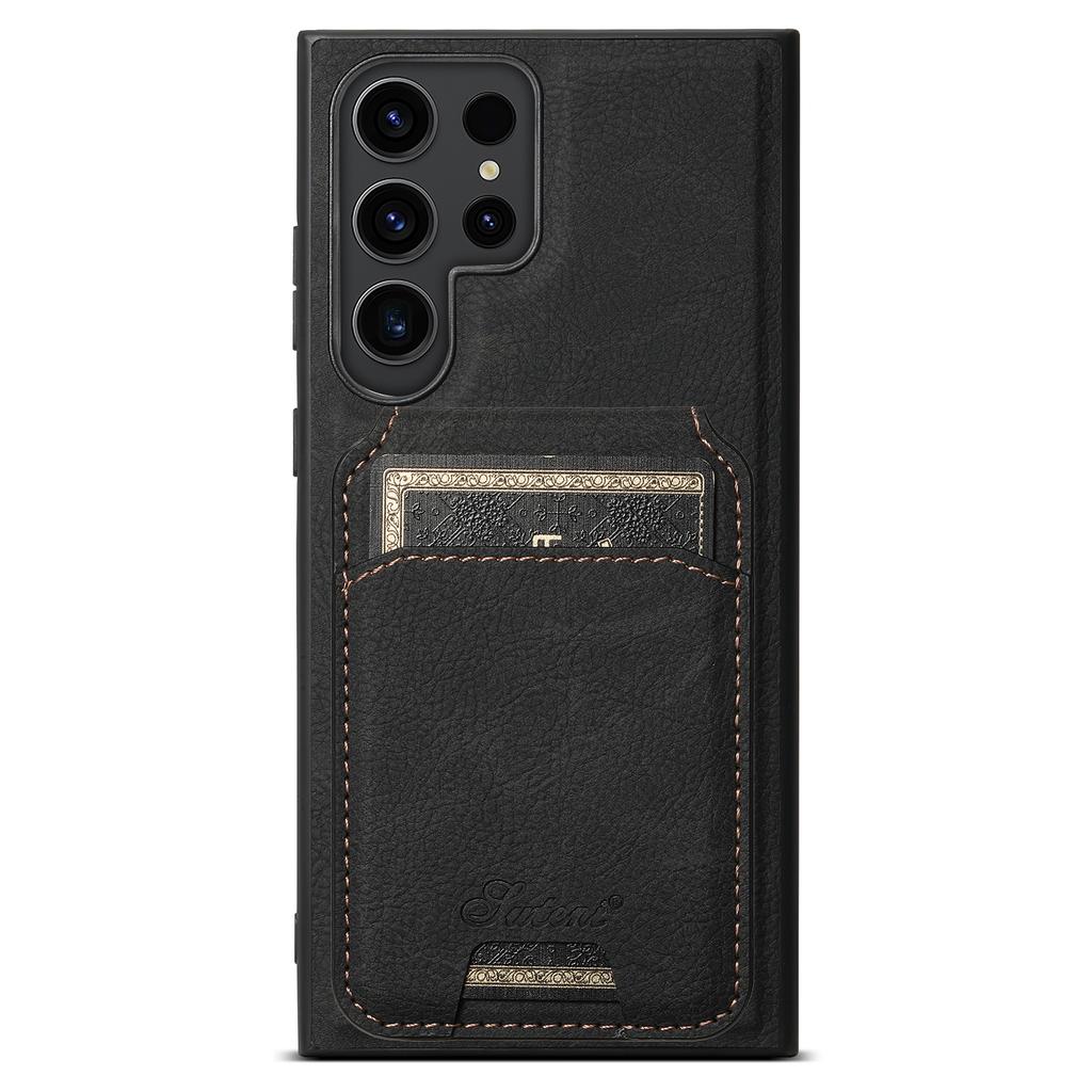 Кожаный чехол Magsafe для Samsung Galaxy S24 S25 S26 Ultra S22 S23 Plus Note 20 С подставкой Магнитная крышка с держателем для карт L443