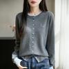 Женский легкий кардиган из 50% шерсти и 50% шелка Mulberry — универсальный трикотаж на все 4 сезона для комфорта и стиля в любое время года