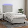 VidaXL Slat Bed Base with Mattress and LED, Upholstered Bed, Single Bed, Adult Bed for Interior Bedroom, 3134997