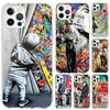 Чехол для телефона с граффити-артом Бэнкси для iPhone 16 15 14 13 12 Mini 11 Pro Max 16E X XS XR 7 Plus 8 SE 2020 Мягкий чехол с принтом