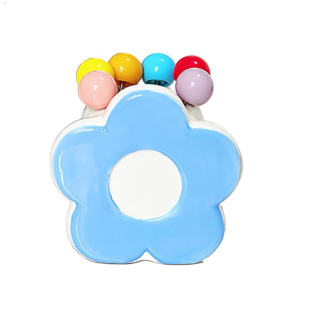 Многоразовые десертные вилки в форме цветка, набор разноцветных фруктовых вилок, украшения для стола