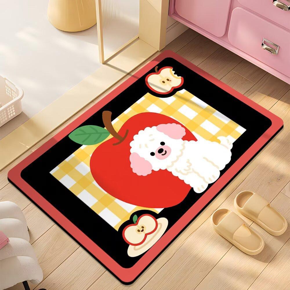 Floor Mat Bathroom Absorbent Mat Cartoon Cute Dopamine Non-slip Mat Household Dirt-resistant Foot Mat Diatom Mud Floor Mat