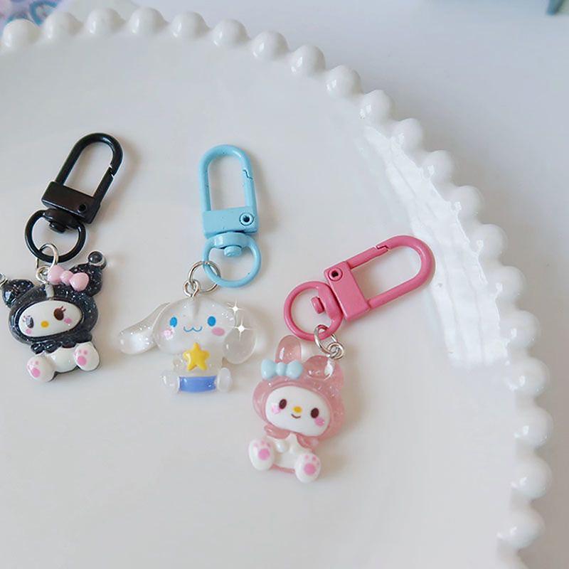 Sanrio Anime My Melody Bag Keychain Cartoon Cinnamonroll Cute Car Keyring Portable Подвеска Украшения Аксессуары