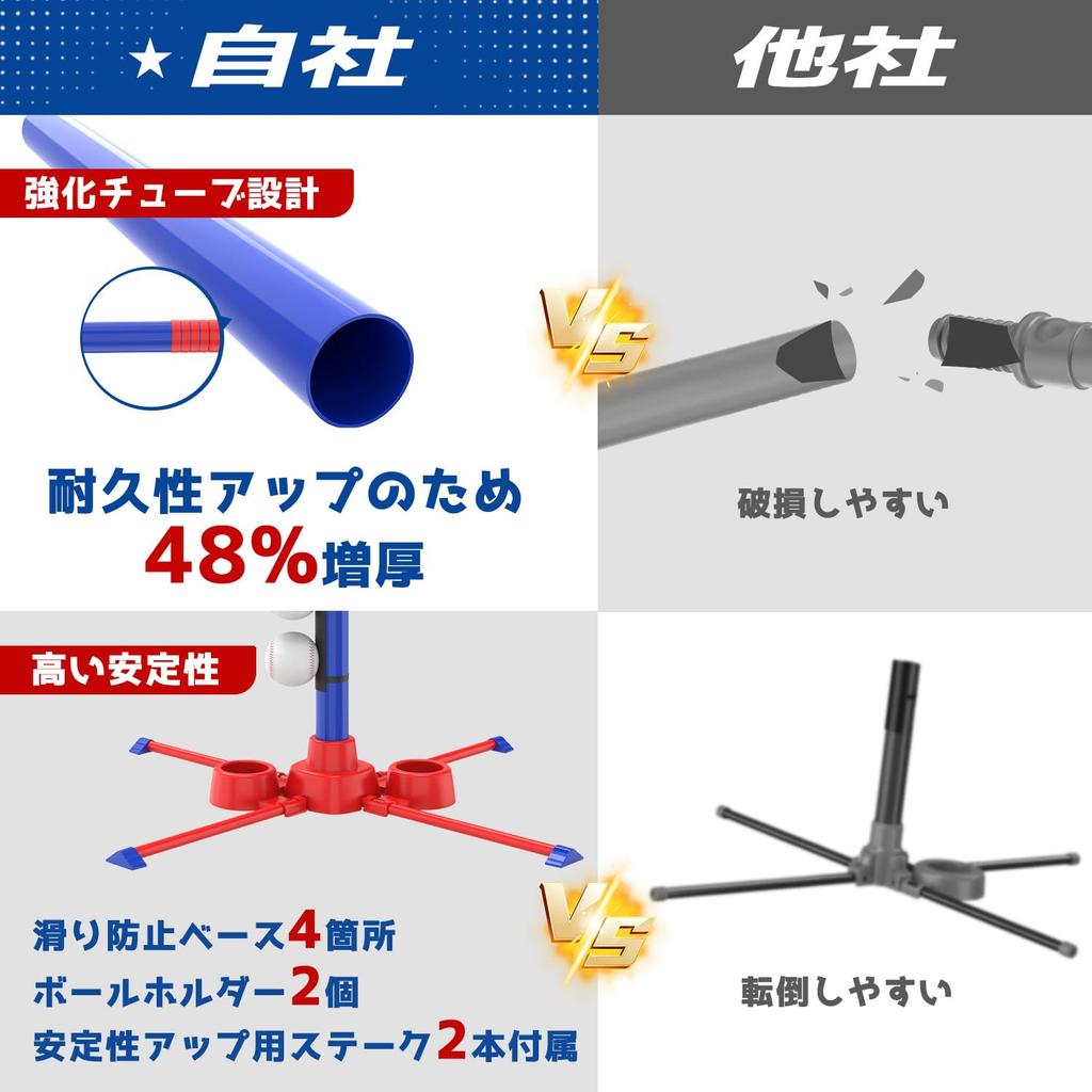 EagleStone Baseball Batting Tee Toy with 3 Play Adjustable Automatic Reinforced Tube Assembled Baseball Practice Exercise Improves Indoor and Outdoor