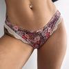 TERMEZY Women's Seamless Ice Silk Panties Sweet Printing Lace Side Underwear Ladies G-String Intimates Half Wrapped Hip Lingerie