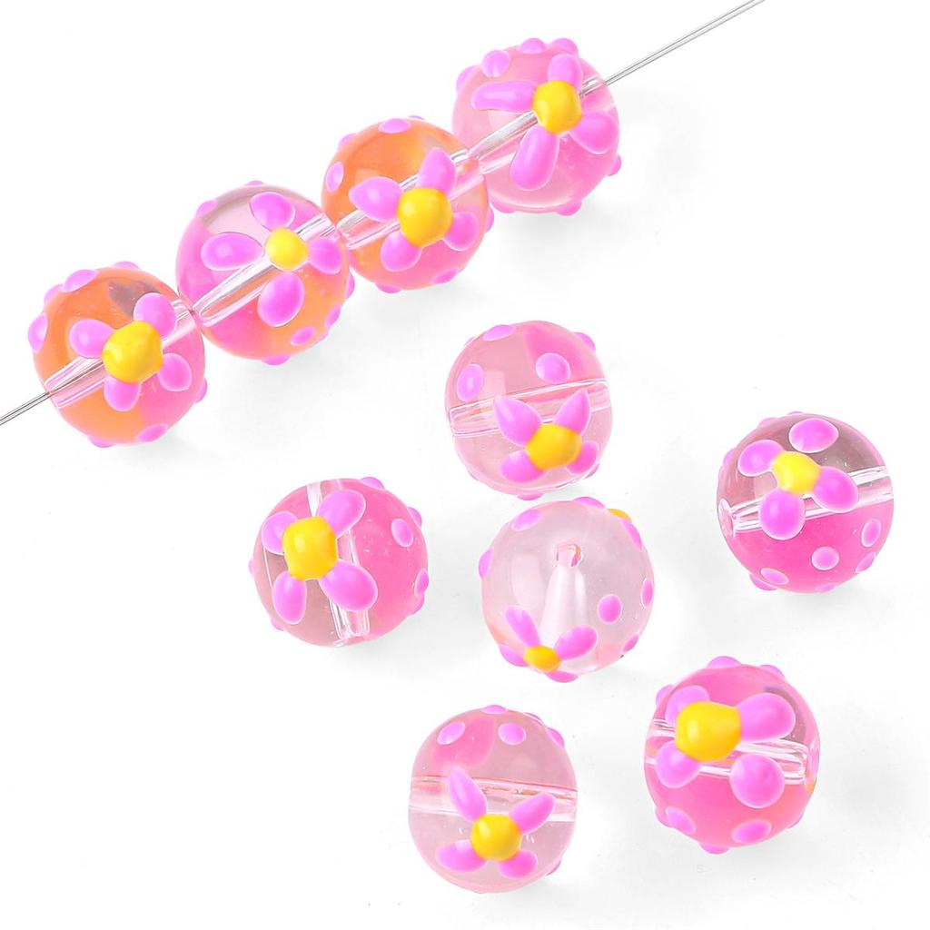 2 шт./пакет, ручная роспись, забавные цветные стеклянные бусины для DIY ожерелье, браслет, серьги, изготовление ювелирных изделий, аксессуары для рукоделия