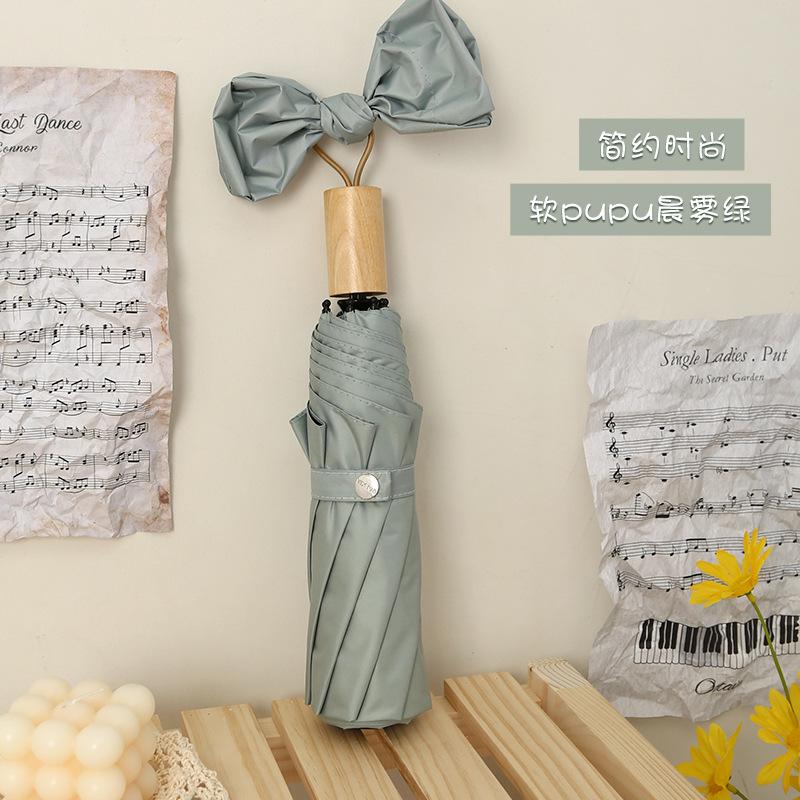 8 спиц ручное открытие простой зонт от солнца из винила с ручкой из массива дерева три сложения зонт от солнца рекламный зонт