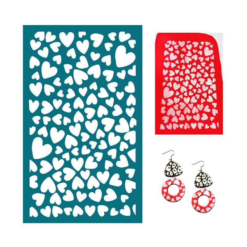 23 стиля самоклеящихся трафаретов для шелкографии для полимерной глины, листья пальмы, многоразовые сетчатые трафареты для трансферной печати, для изготовления серег и ювелирных изделий