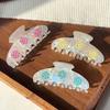 Rhinestone Snowflake Shark Clip Contrast Color Acrylic Hair Claw Iridescent Hair Claw  Daily