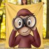 1pc Curious George3 Theme Blanket - Digital Print, Polyester, Cozy for All Seasons, Perfect for Outdoor, and Travel