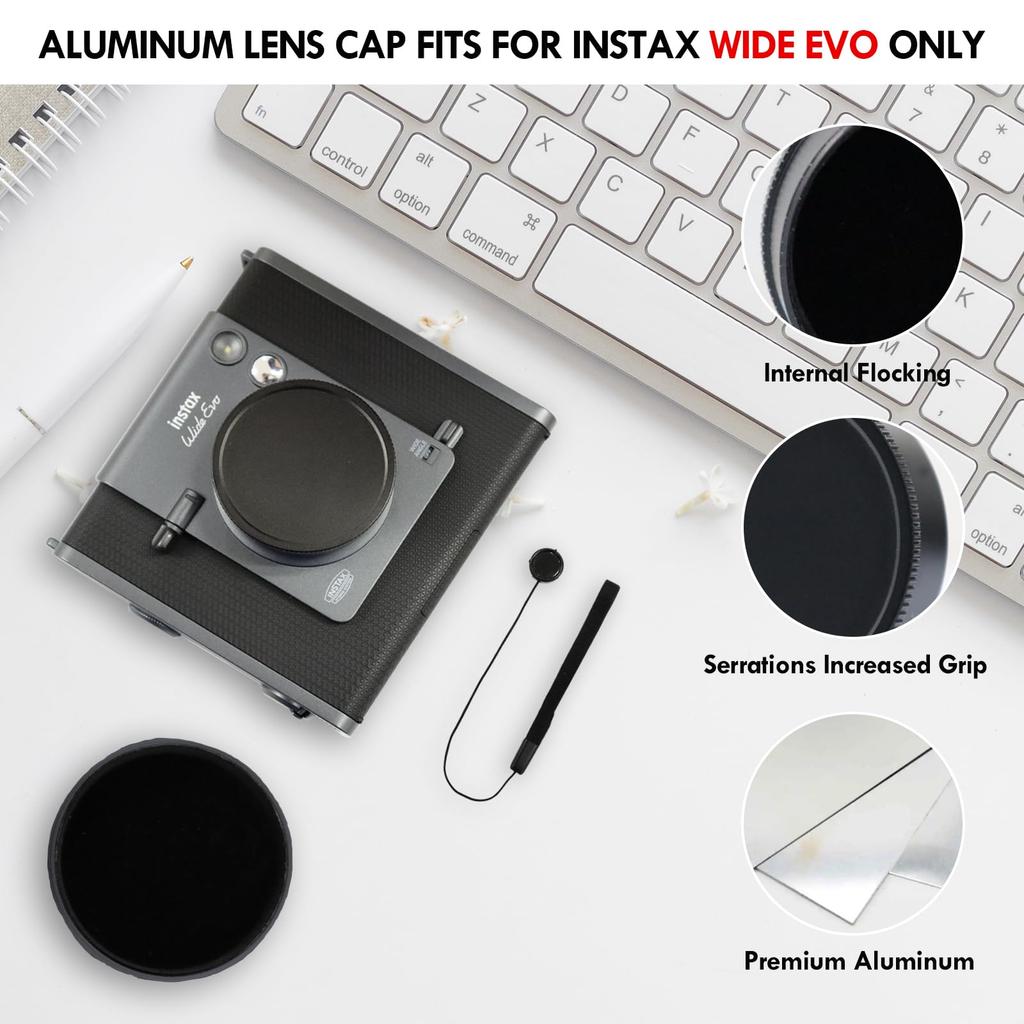 HIYQIN Защитная пленка для экрана и крышка объектива для Fujifilm Instax Wide EVO Hybrid Wide Evo Алюминиевая крышка Защитная пленка из закаленного стекла для ЖК-экрана и ПЭТ-пленка для объектива