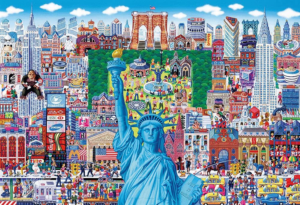 BEVERLY In Beverly 1000 Micro Piece Jigsaw Puzzle New York Famous Places Collection X 38 Light Blue [Made Japan] (26 Cm) M81-623