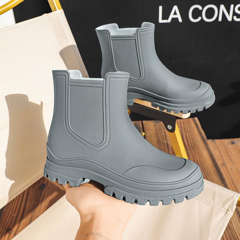 New Versatile Chelsea Short Tube TPE Rain Shoes Women's Rain Boots Martin Boots Non-slip Water Boots Rain Boots Adult Galoshes