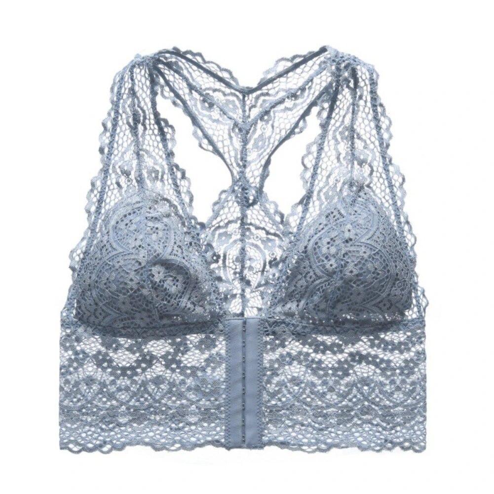 Женский комфортный бюстгальтер с пряжкой спереди, бесшовный жилет, кружевной бюстгальтер, красивое нижнее белье большого размера сзади, регулируемый спортивный дышащий бюстгальтер