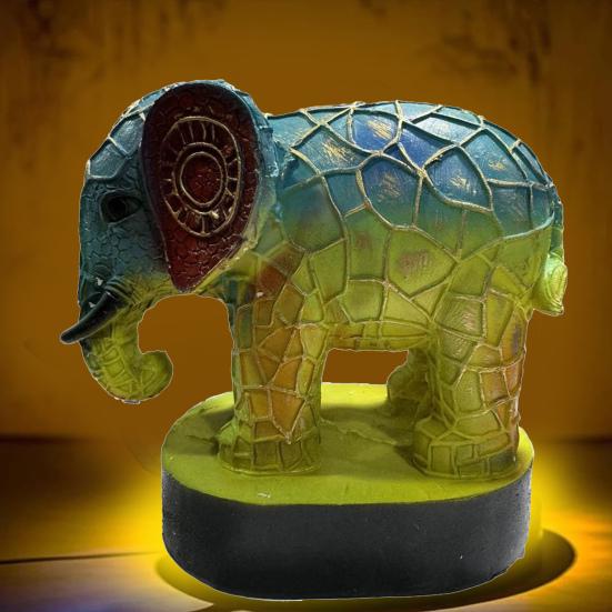 Красочный витражный ночник из смолы с животными, кошка, лошадь, слон, дельфин, лев, петух, сова, волк, настольная лампа, украшение дома